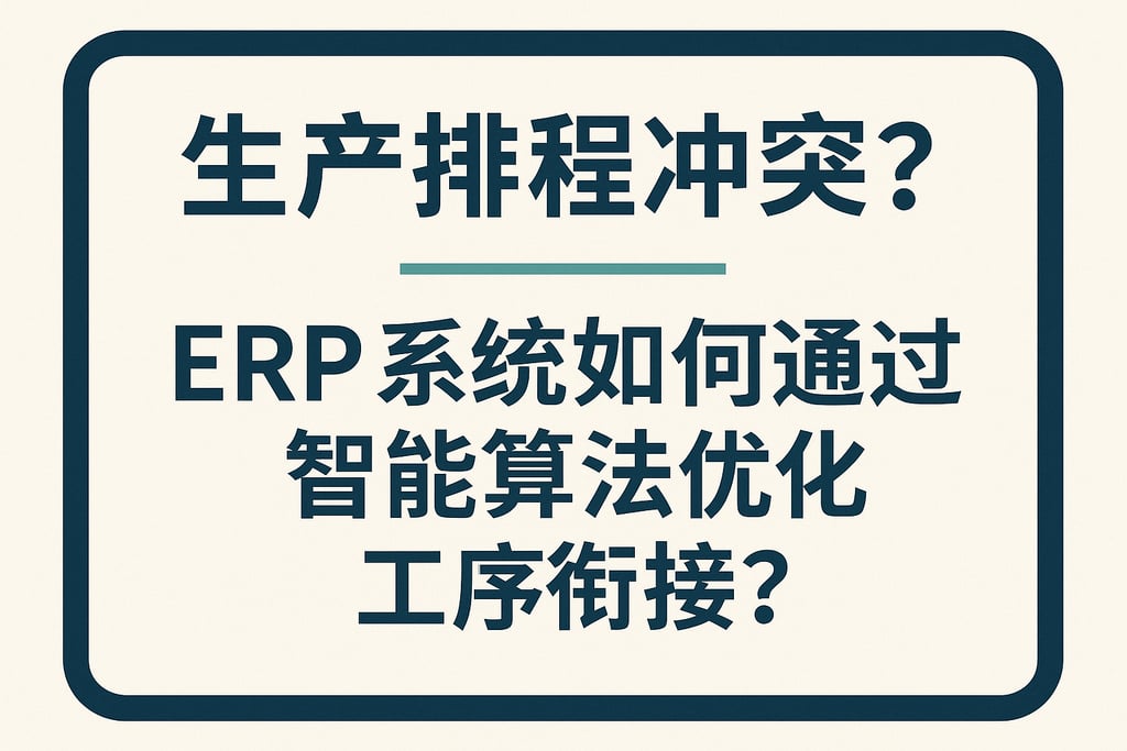 生产排程冲突？ERP 系统如何通过智能算法优化工序衔接？